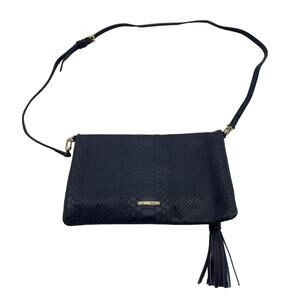 Gigi New York Stella Purse Handbag Blue Leather Python Emboss Clutch Crossbody